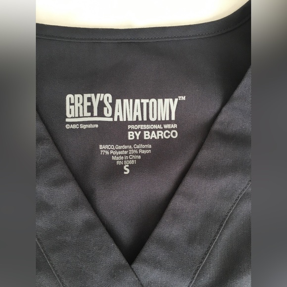 Greys Anatomy like new, worn 1x steel mock wrap top size S. - Picture 3 of 3